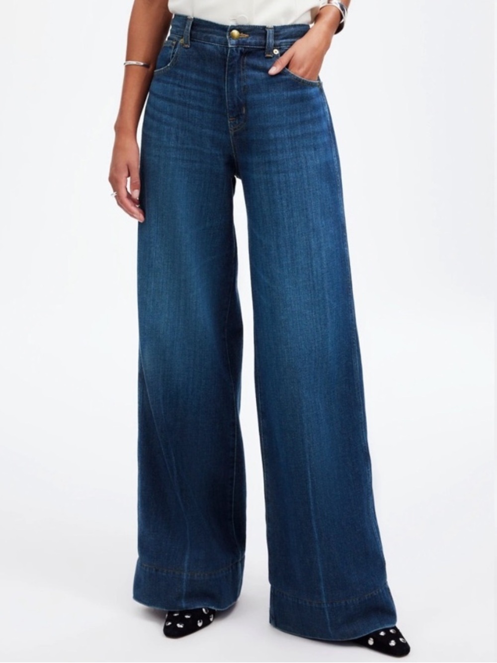 NWOT Madewell Super Wide Leg High Rise Baggy Jeans Oversized Denim Size 27